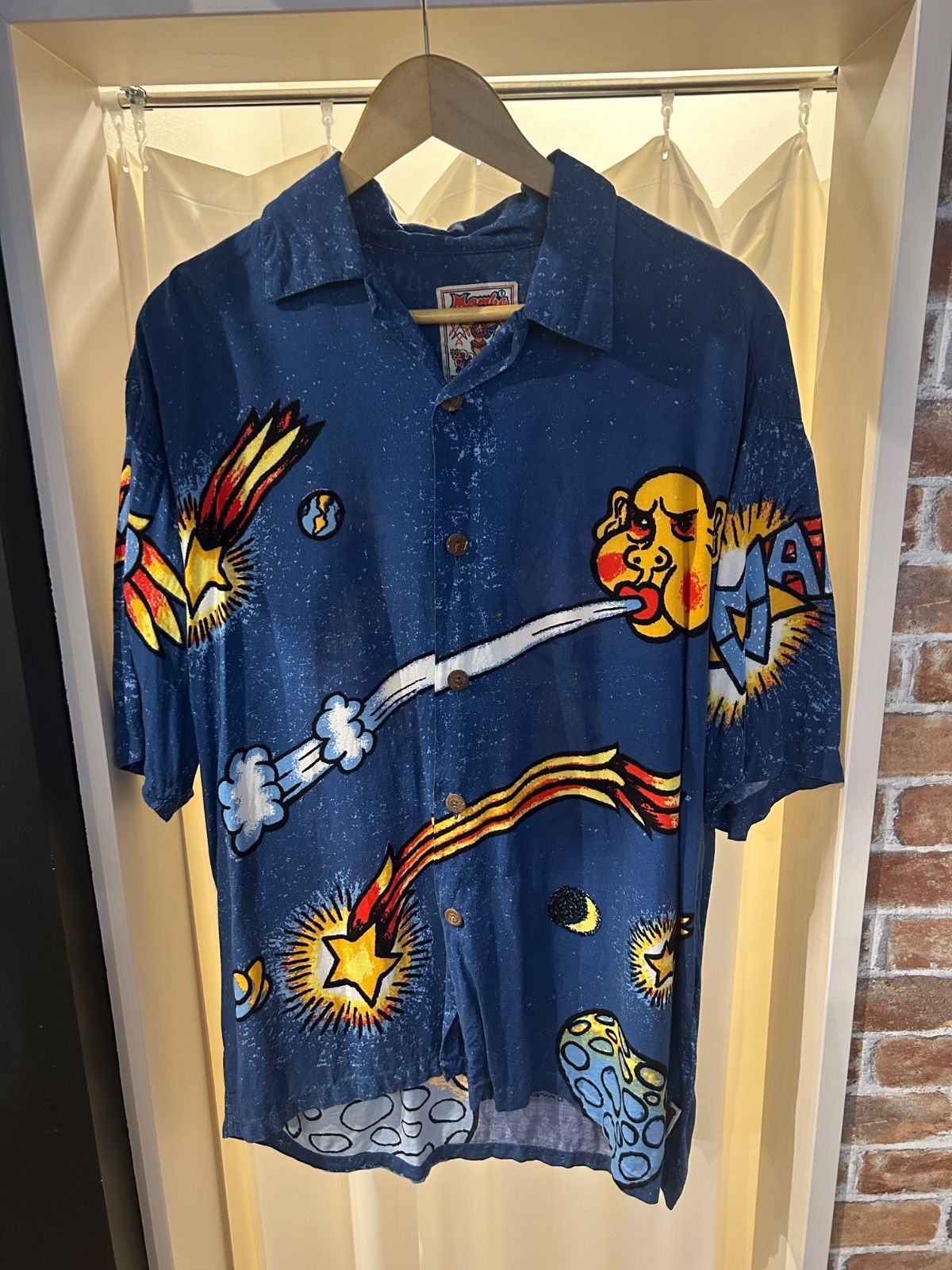 90s Mambo LOUD SHIRTS　総柄　レーヨン　半袖　アロハシャツ ☆90s Mambo LOUD SHIRTS総柄レーヨン半袖アロハシャツ