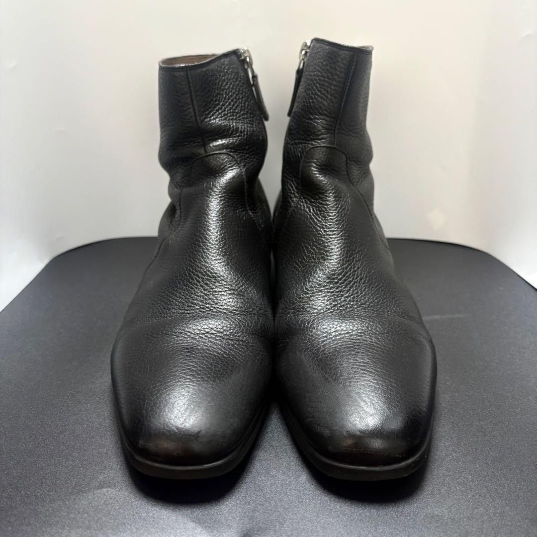 GUCCI グッチ ショートブーツ サイドジップ Gロゴ レザー メンズ 367755 6.5 ブラック 黒 25.5〜26 cm short boots sidezip leather