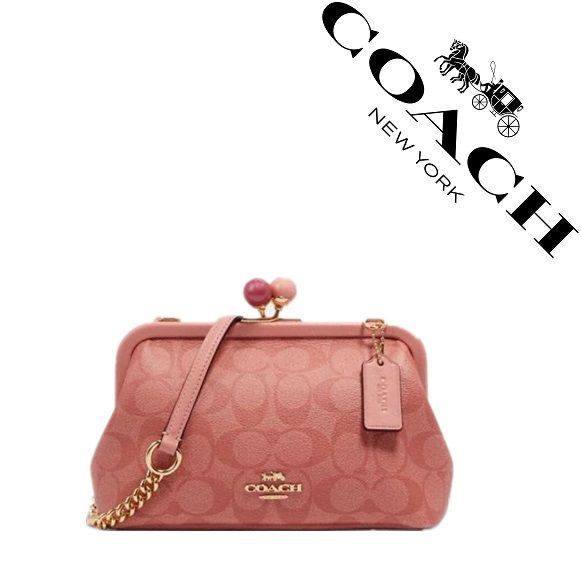 【セール中】COACH コーチバッグ C1452 ピンク チェーンバッグ ショルダーバッグ レディースバッグ 2WAYバッグ クロスボディガマ口財布 アウトレット品 保存袋付属 新品未使用