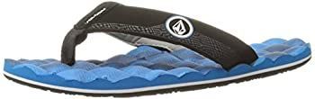 Volcom Boys' Recliner Big Youth FLIP Flop Sandal Marina Blue 4 M US Kid