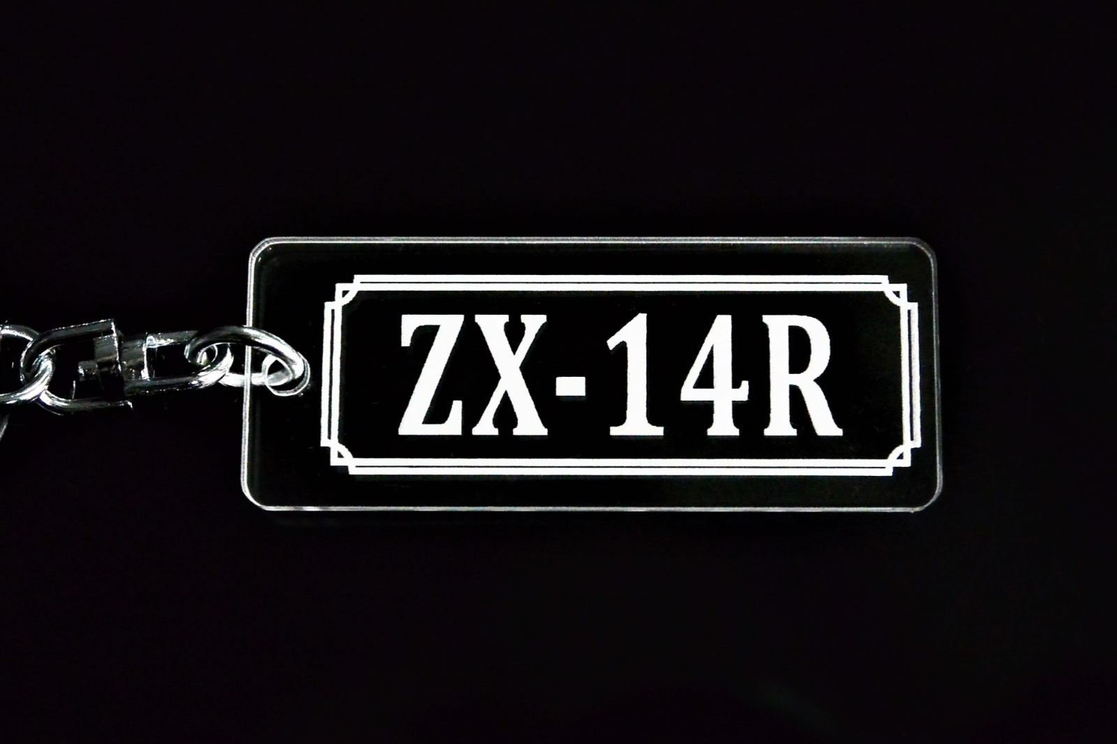 A-786 ZX-14R アクリル製 クリア 2重リング キーホルダー