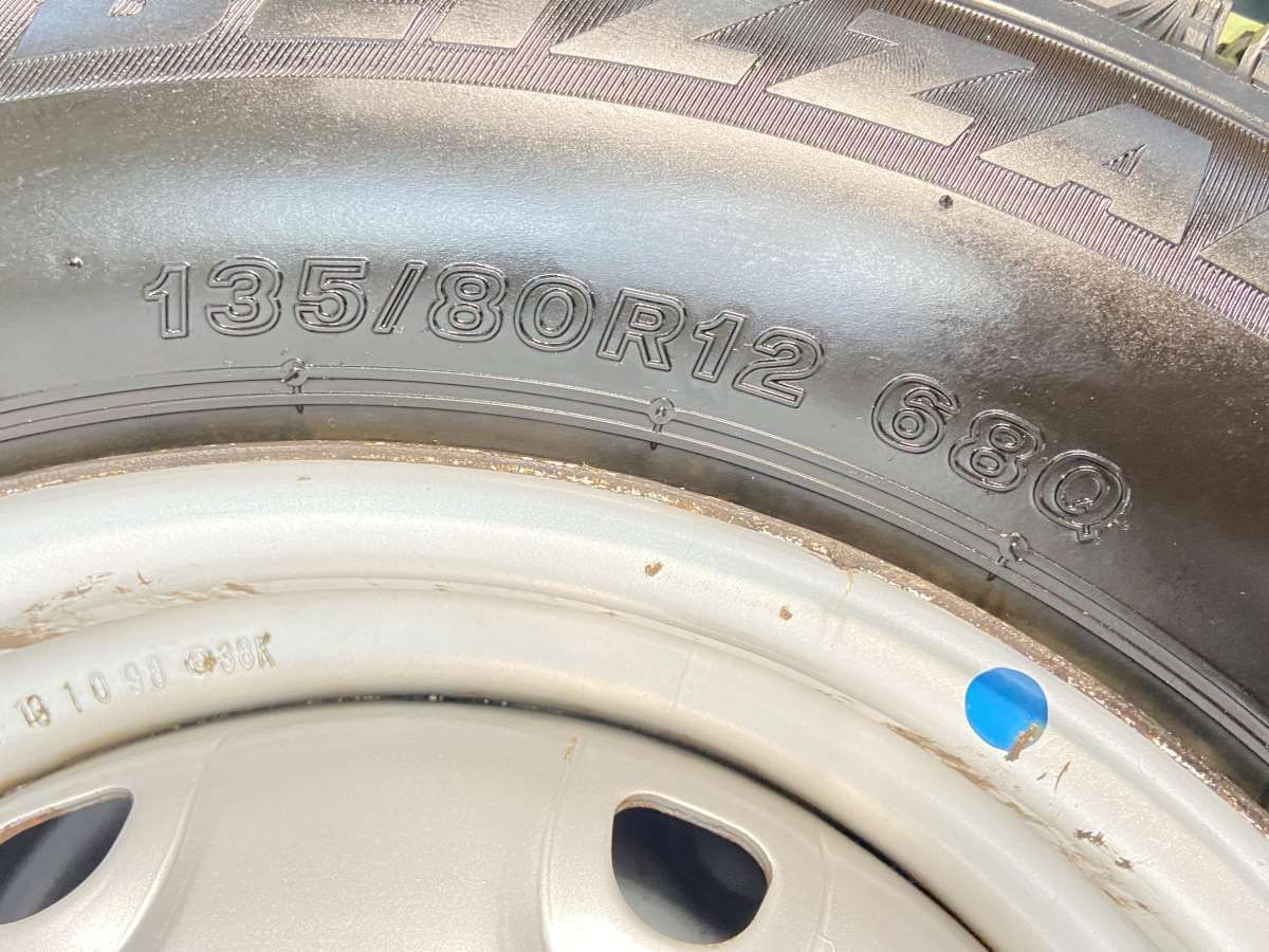 135/80R12 ブリヂストン ブリザック VRX3 TOPY ej 12x4.0 100-4穴 中古タイヤ スタッドレスタイヤ ホイールセット 4本セット  w12240703040 - メルカリ