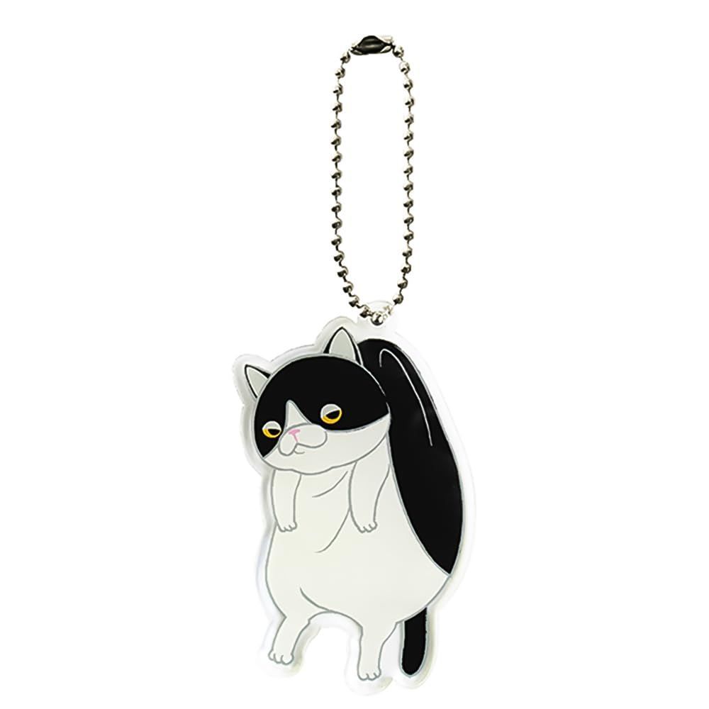 【数量限定】もちねこ アクリルキーホルダー シナダグローバル つままれ BK/WH MNAK-0068T