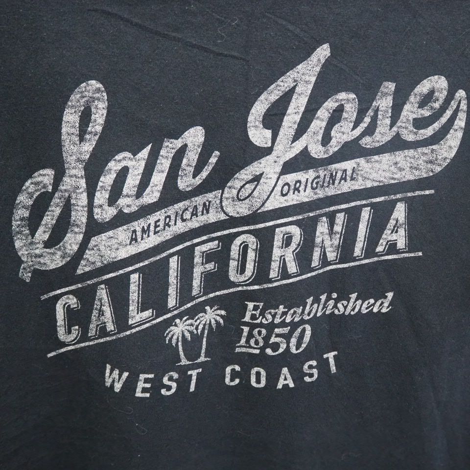 (アメリカ古着) ギルダン GILDAN "San Jose CALIFORNIA" 黒Tシャツ M