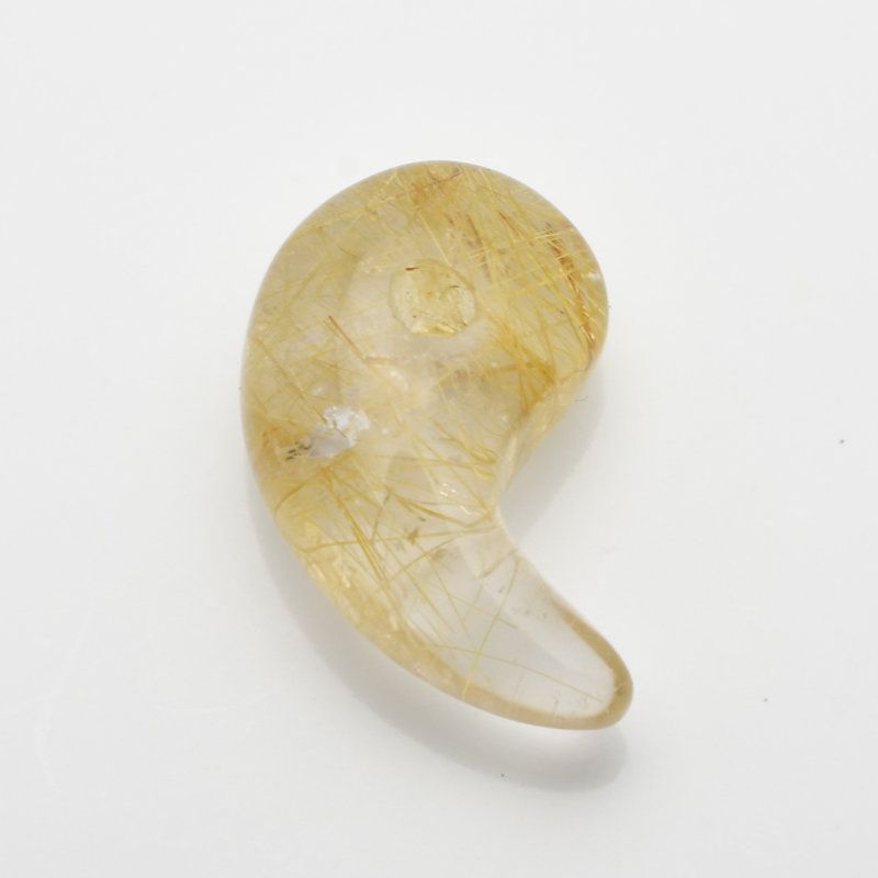 美しく繊細な金針 人気 勾玉 ゴールド ルチル クォーツ KMr61 お守り効果 力が宿る パワーストーン 勝負運 金運 目標達成 プレゼント 守護石 京海堂 天然石の卸 京の蔵