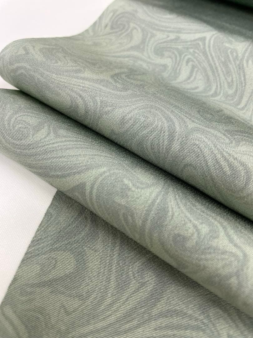 小紋 両面染 伊勢型江戸小紋 墨流し×鮫 共八掛 正絹 反物 両面