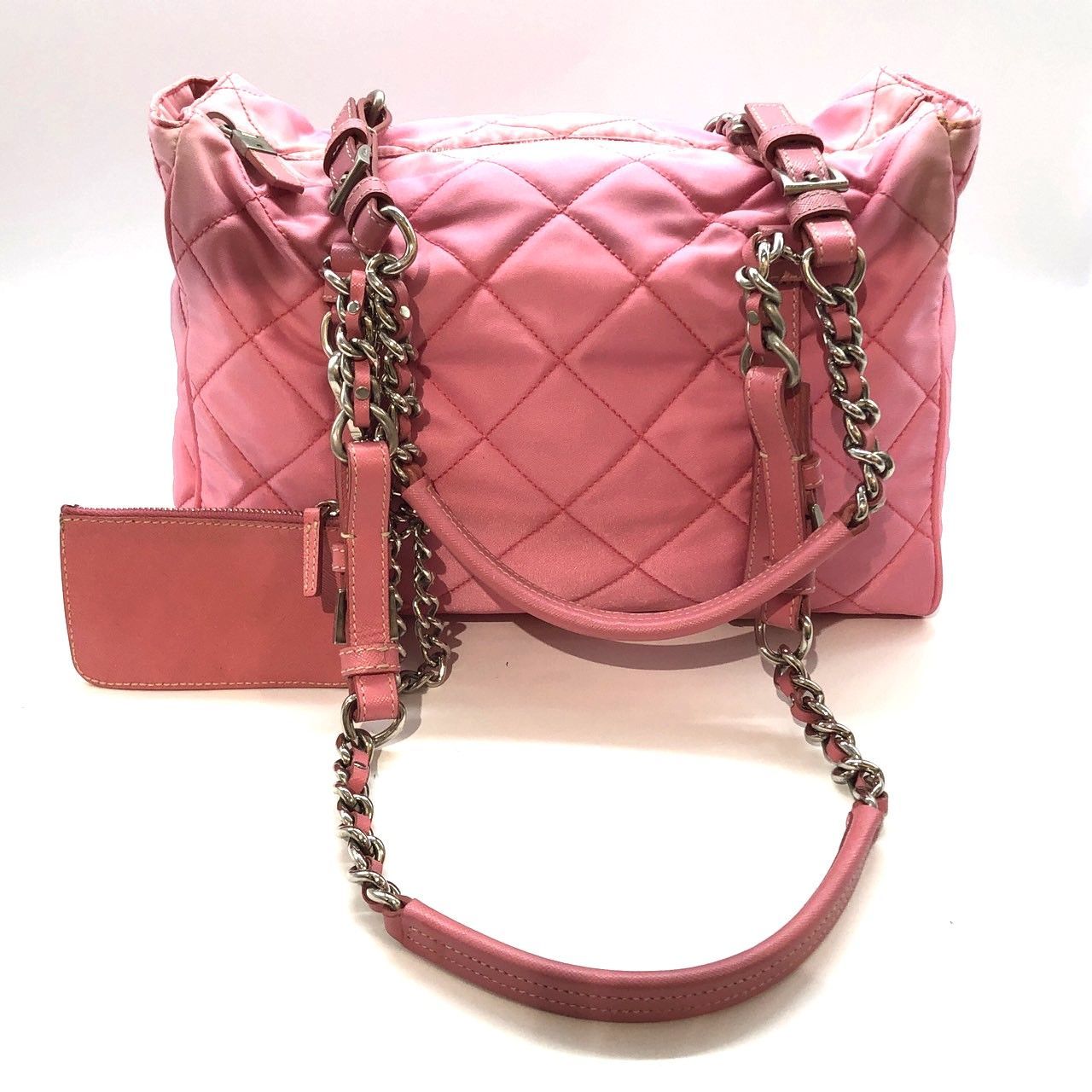 ☆PRADA プラダ キルティング 2Way ミニボストンバッグ BR2236 三角 
