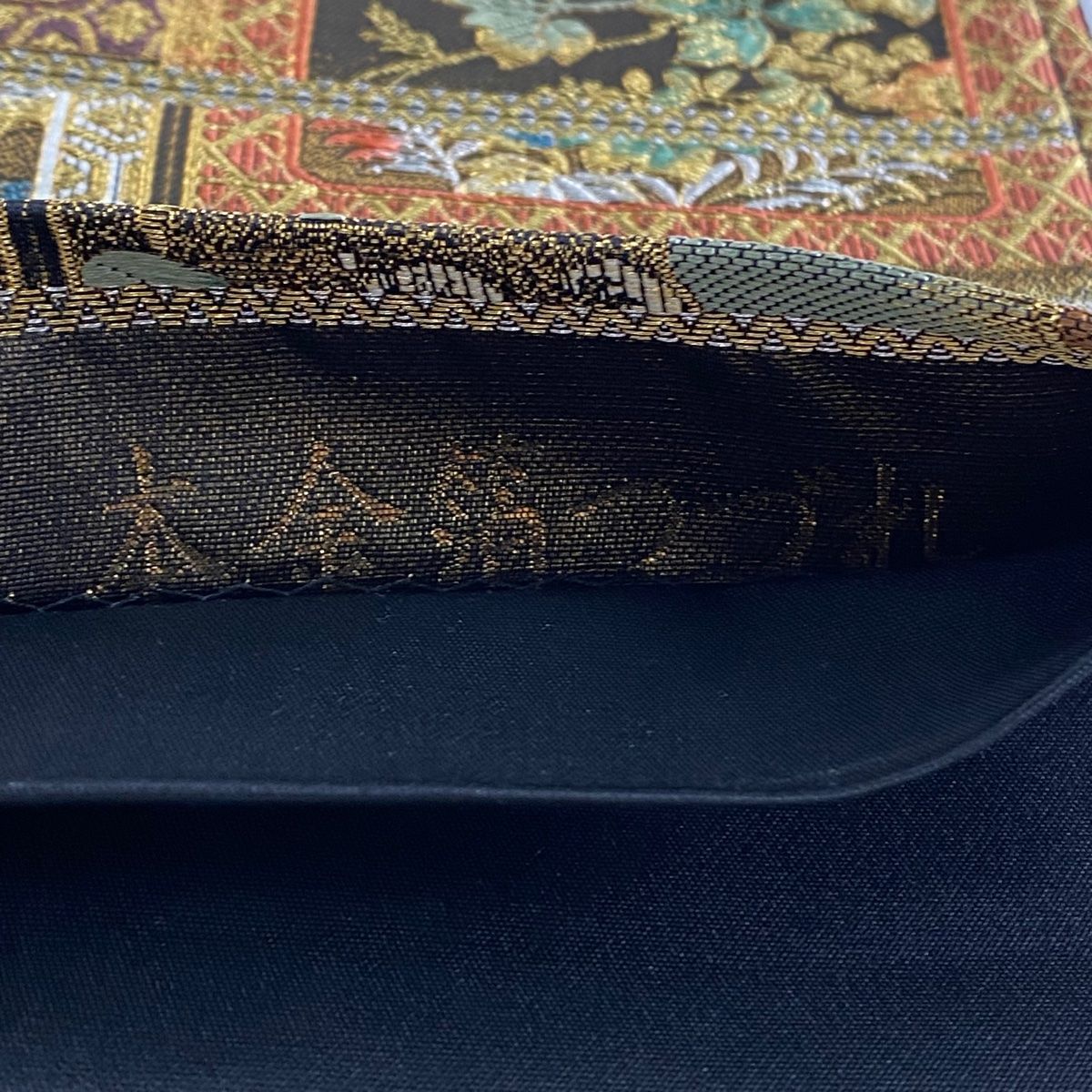 袋帯 美品 秀品 琳派瑞祥錦 本金箔つづれ 草花 御所車 刺繍 金