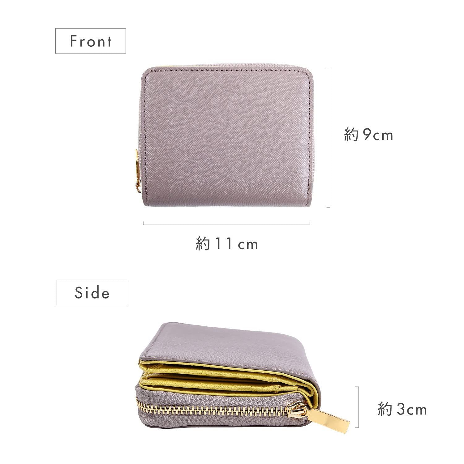 財布 ゴートレザー サフィアーノレザー レディース ムラ 二つ折り 本革 バイカラー スキミング防止