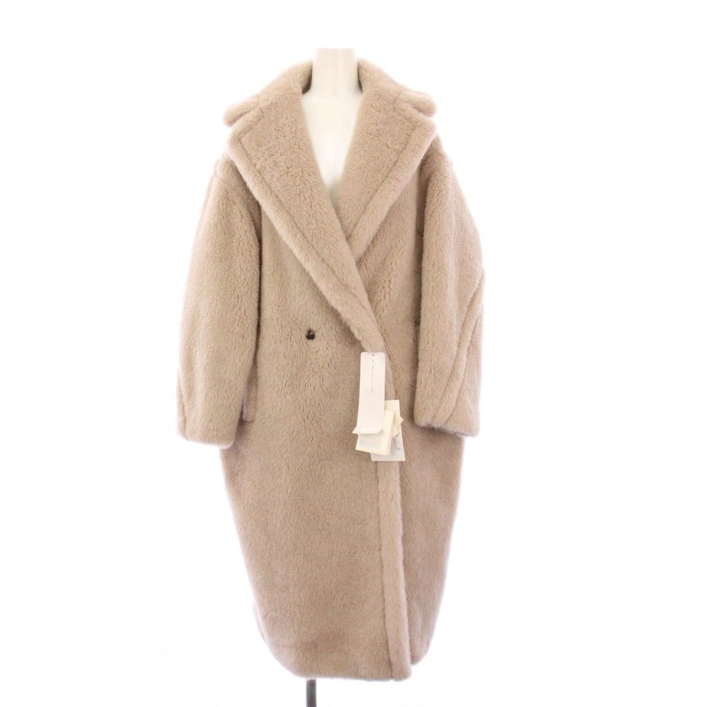 21/22AWマックスマーラアルパカシルクウールテディベアアイコンコート白タグＭ MaxMara☆新作 テディベア アイコンコートTEDGIRL☆6色/関税込み