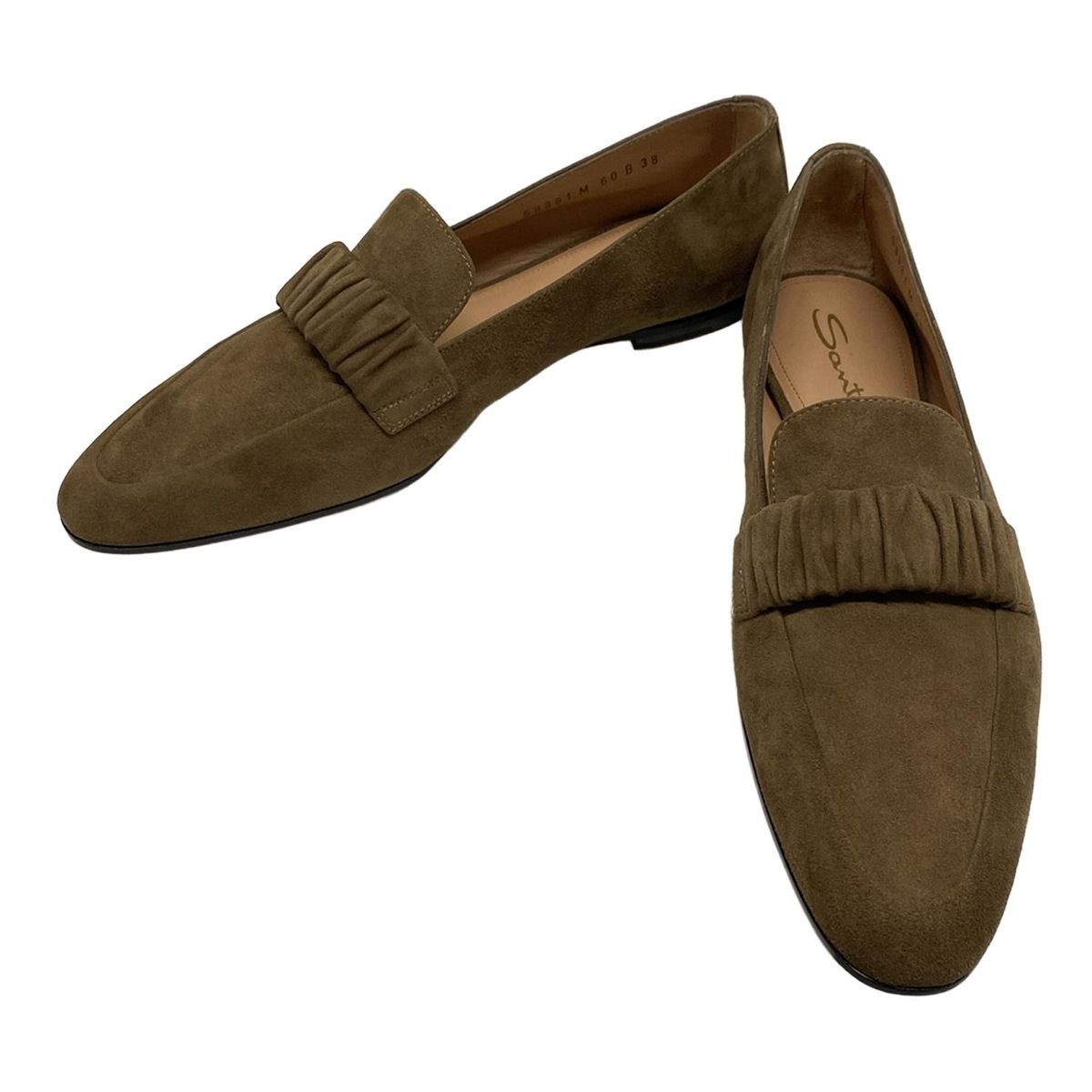 SANTONI サントーニ スリッポン 38 レディース - ブラウン