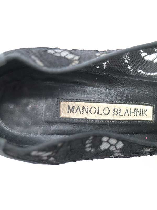 MANOLO BLAHNIK マノロブラニク レースパンプス ブラック 38 1/2