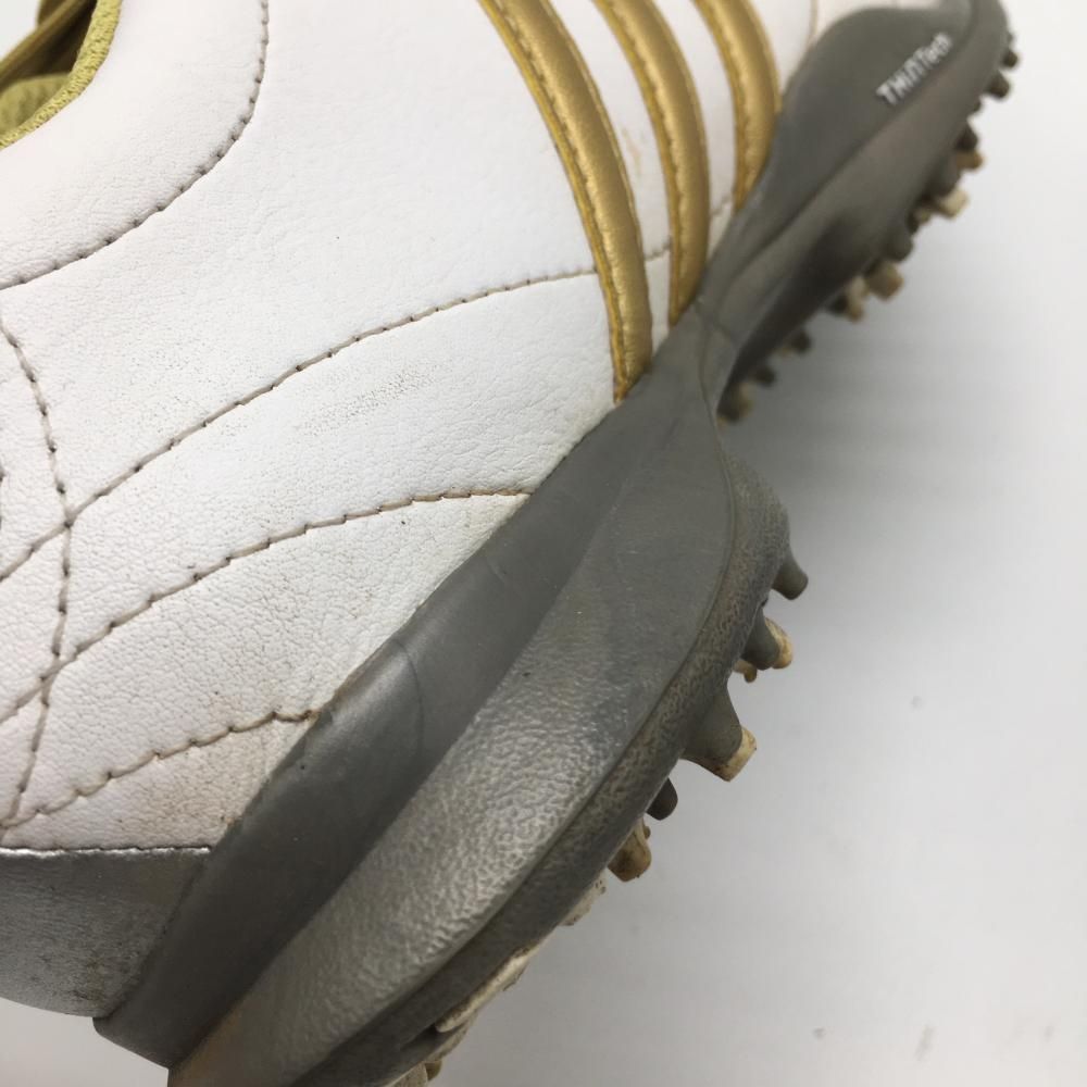 美品 adidas ゴルフシューズ 816382 ホワイト/ゴールド 23cm 美品 adidas ゴルフシューズ 816382 ホワイト/ゴールド 23cm