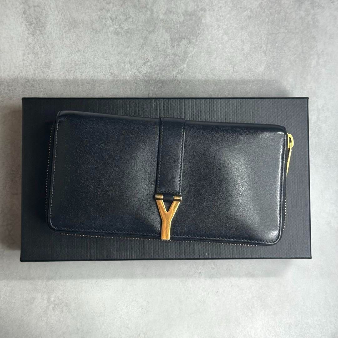 希少/美品】 YSL イヴサンローラン / Yラインスタッズがま口