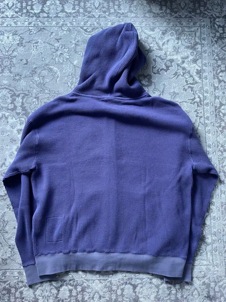 M カーキ Khakis ワッフル フード付き ジップアップパーカー 紫