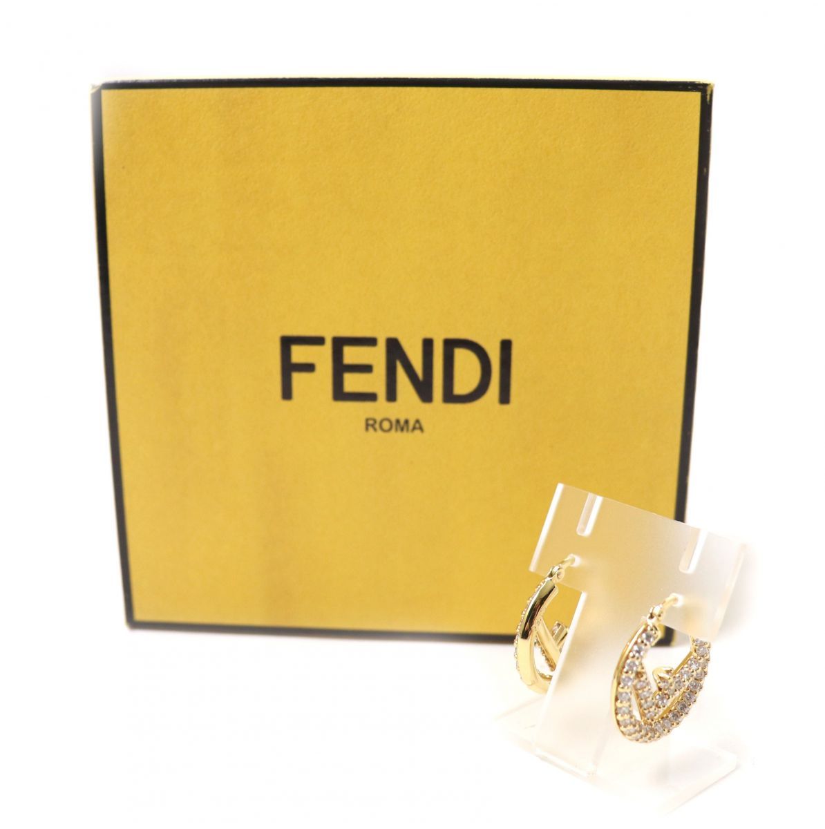 シルバー/レッド 極美品★FENDI エフイズフェンディ フープピアス シルバー