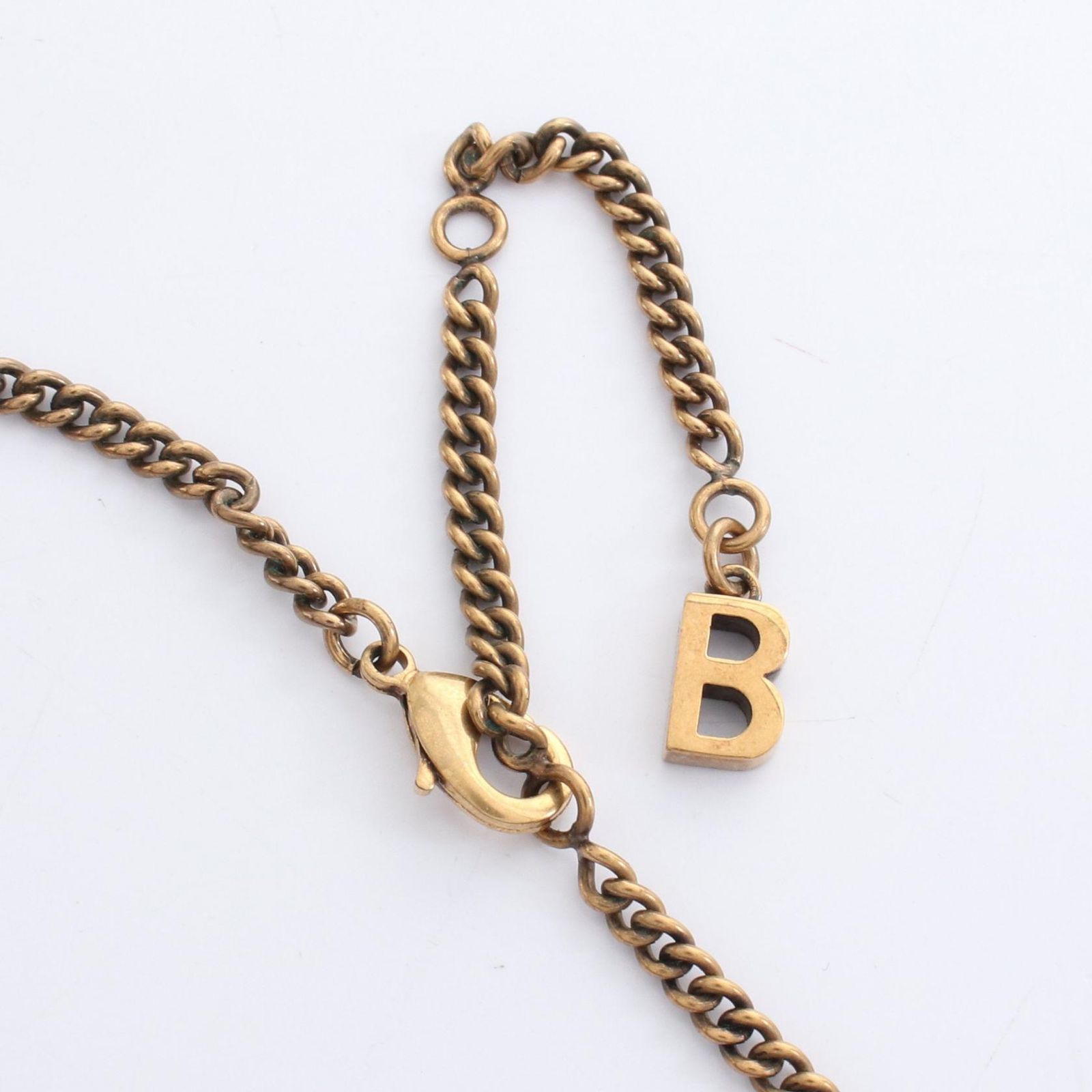 バレンシアガ BALENCIAGA ネックレス ロゴプレート 674577 ゴールド GP