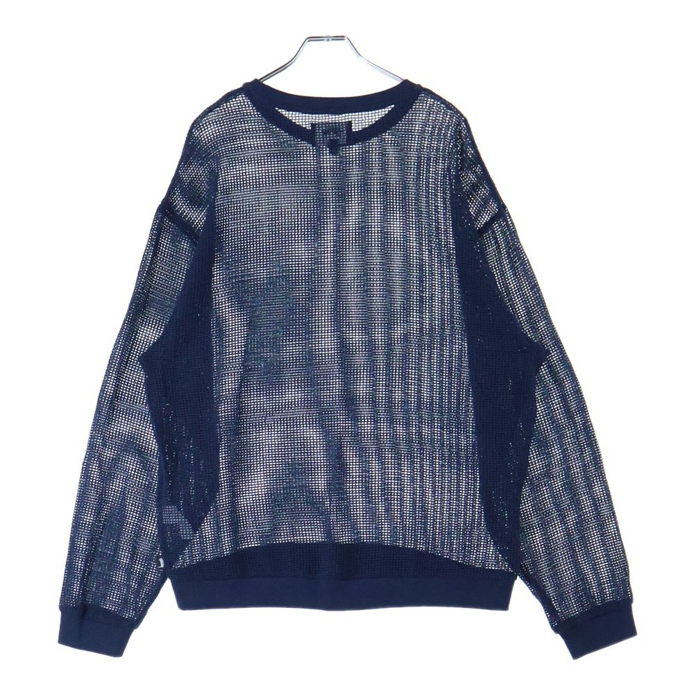 STUSSY ステューシー COTTON MESH コットンメッシュ 長袖Tシャツ ネイビー