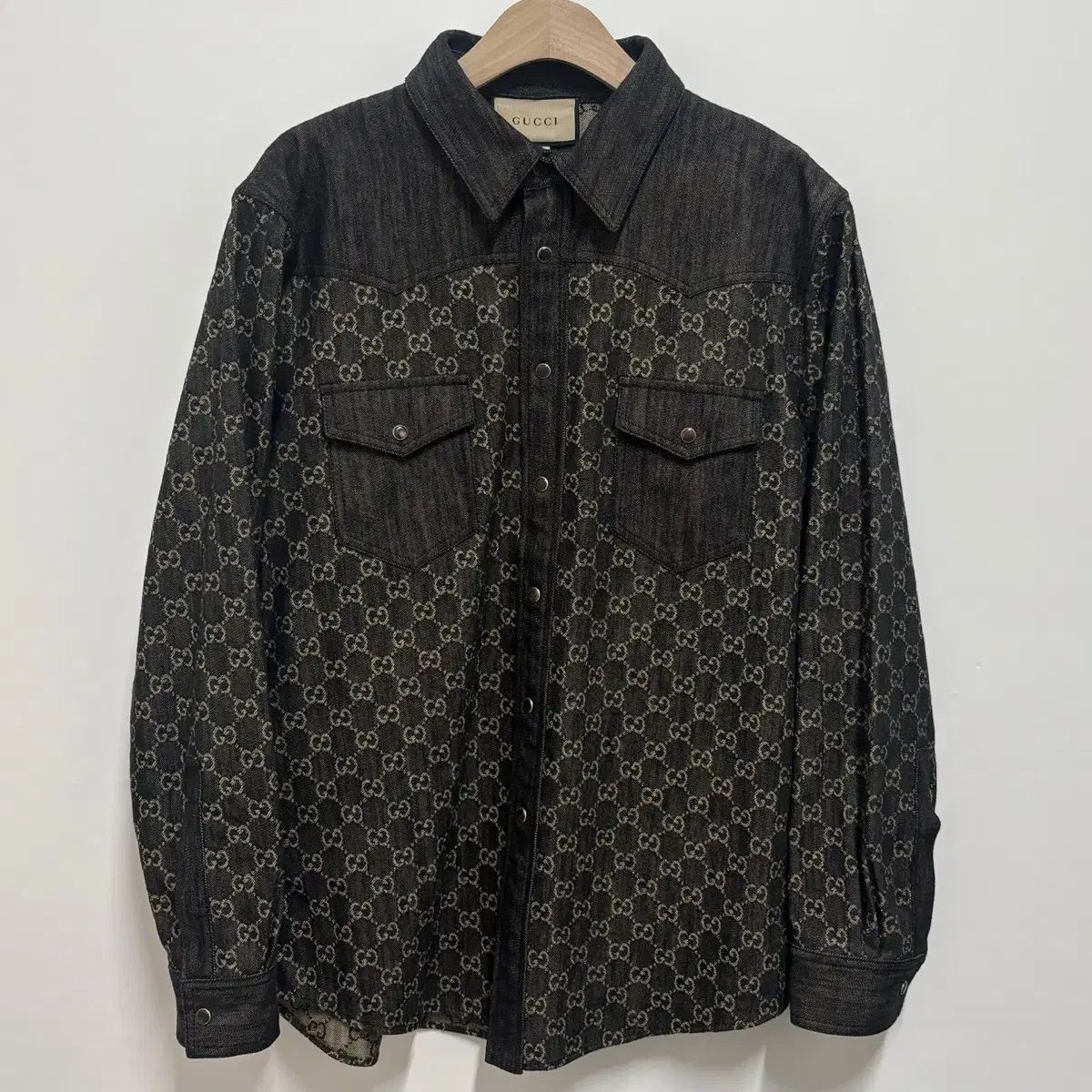 50 GUCCI グッチ GG 黒 デニム ジャケット