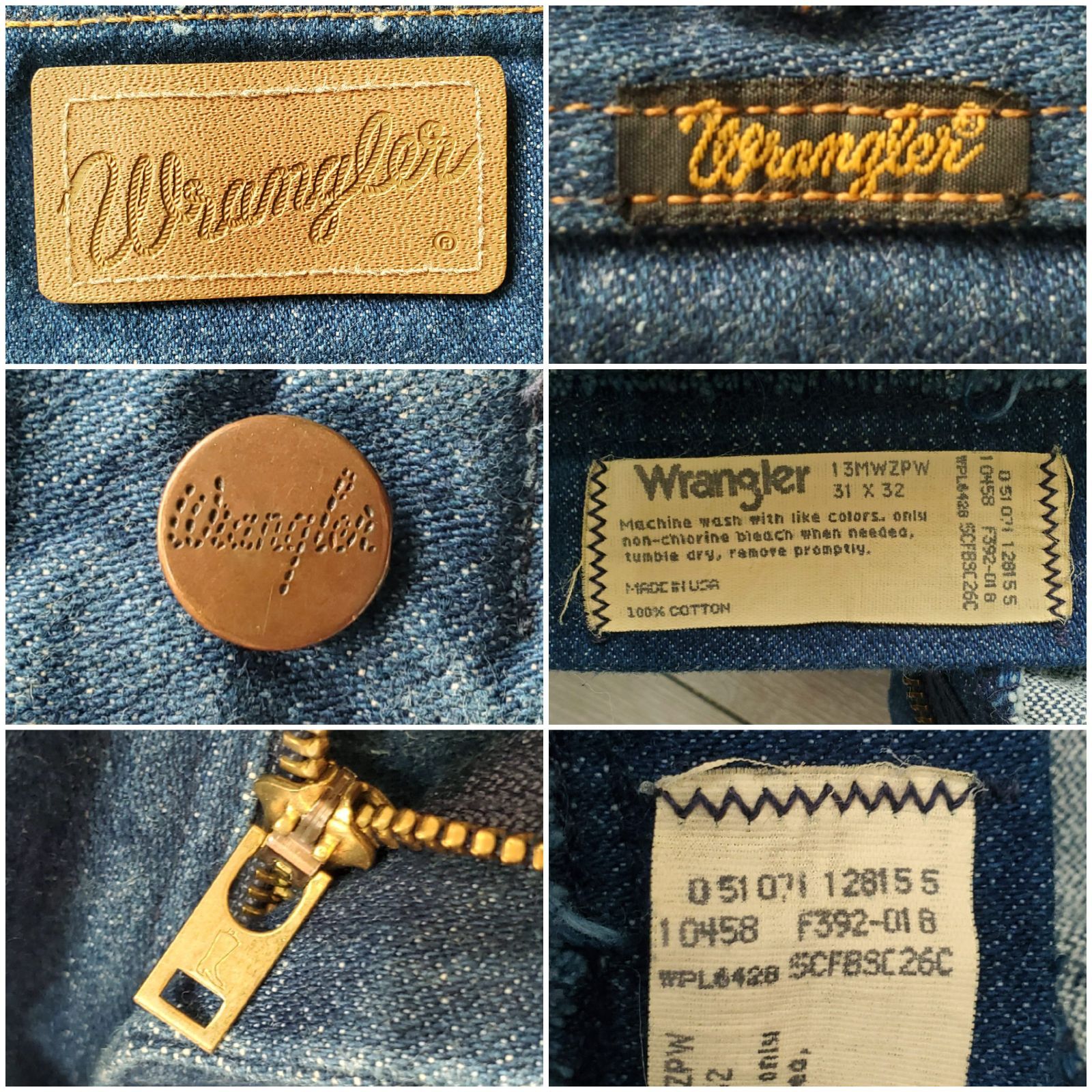 Wranglerラングラー□美品 90s vintage USA製 13MWZ 濃紺 ジッパー 