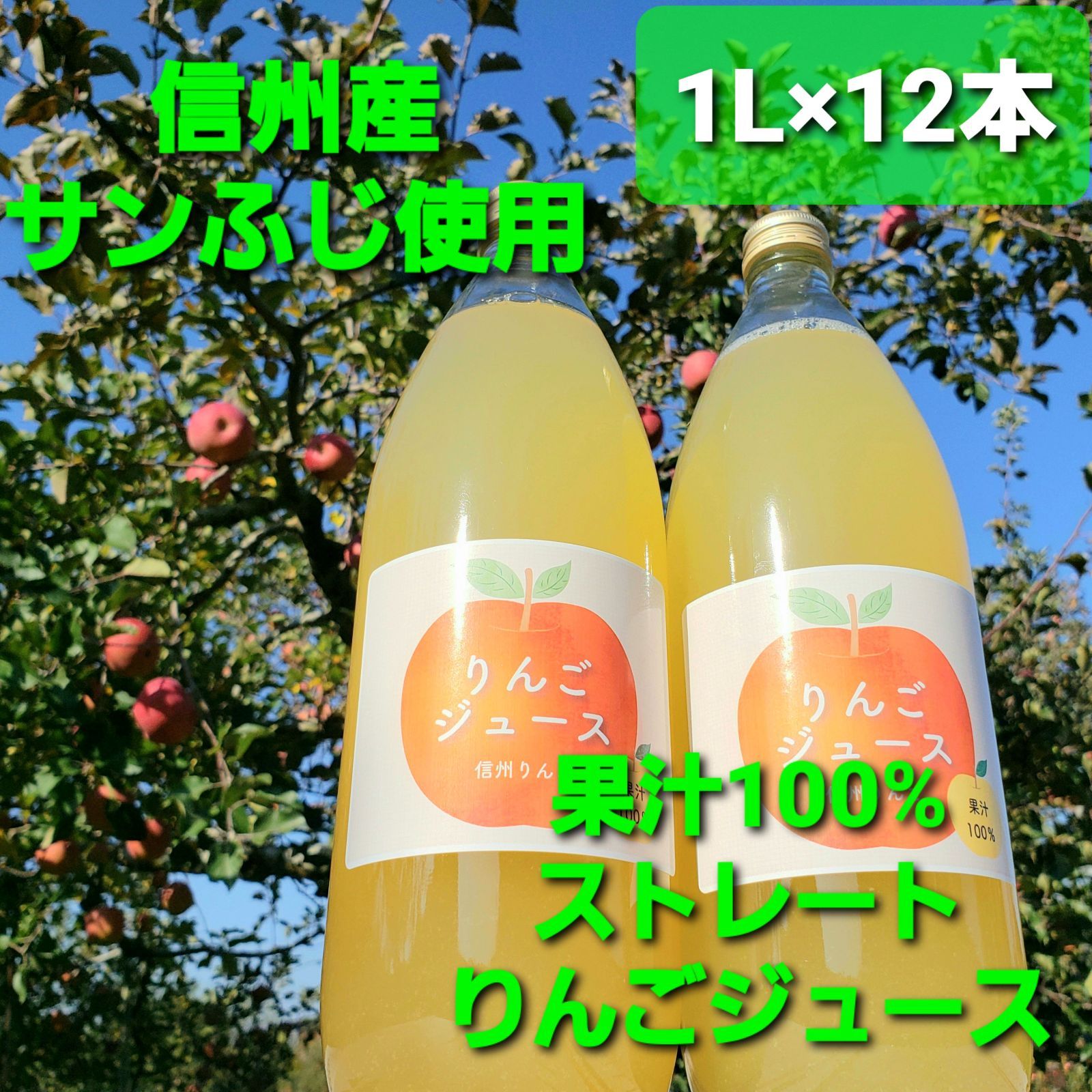 青森県産『サンふじりんごジュース』12本入り - 酒