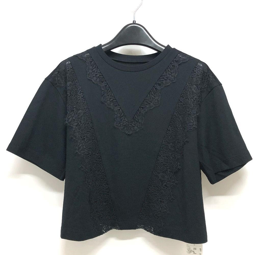 LE CIEL BLEU ルシェルブルー 半袖Tシャツ レース 26S62613 レーヨン ブラック