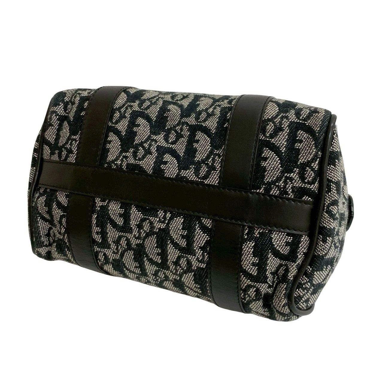 Christian Dior トロッター ミニボストンバッグ ブルー ジャガード