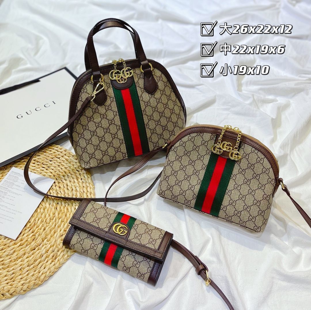 【人気】GUCCI グッチ ショルダーバッグ ハンドバッグ  財布  3点セット