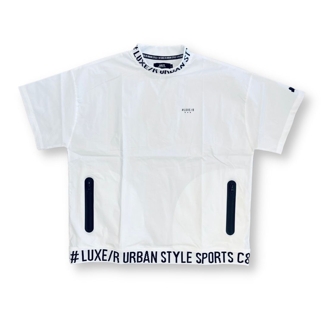 LUXE/R GOLF】ストレッチ ブロード スウェット モックネック 半袖プル