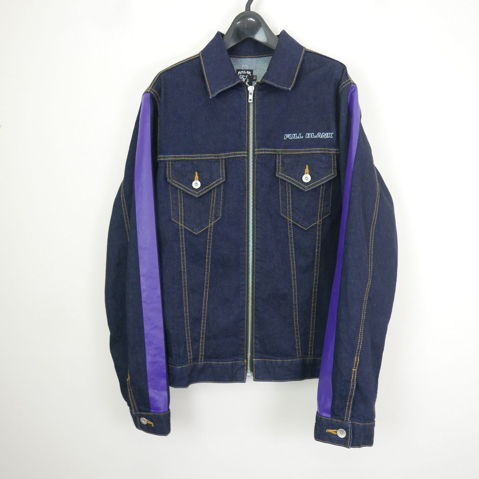 18SS FULL-BK フルビーケー ZIP PRINT LINE DENIM JACKET INDIGO 