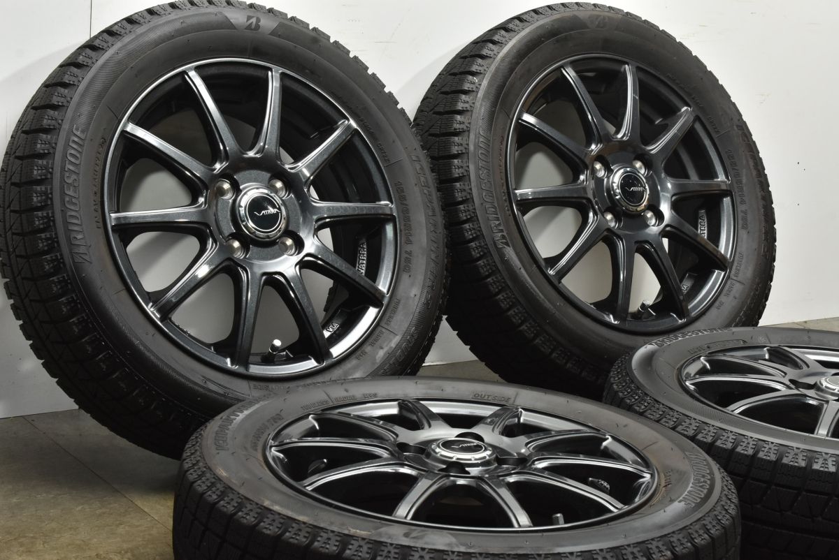 【良好品】VATRRA 14in 4.5J +45 PCD100 ブリヂストン アイスパートナー2 155/65R14 ピクシス N-BOX デイズ モコ サクラ ワゴンR タント