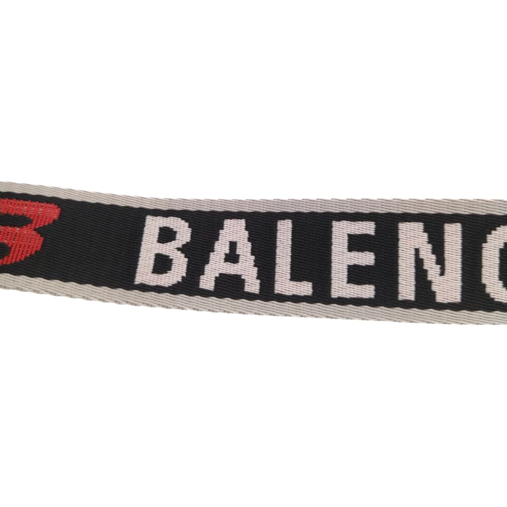BALENCIAGA バレンシアガ 22SS ジャガードロゴDリングベルト 703137 210AA ブラック/ホワイト ベルト BALENCIAGA（バレンシアガ） スライダーベルト D RING BELT 35 703137