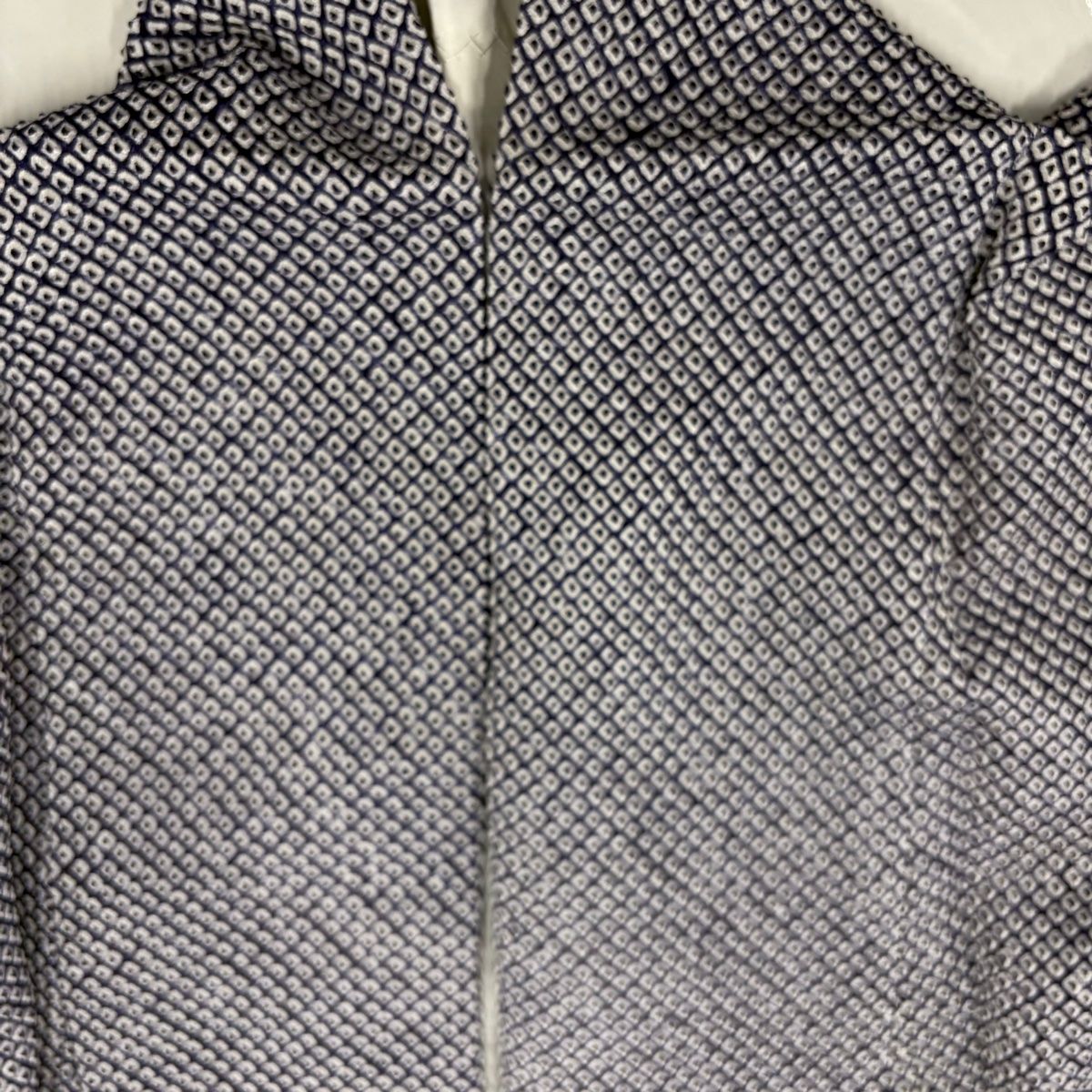 小紋 身丈153cm 裄丈63cm S 袷 鹿子 総絞り 紫 正絹 美品 名品 【中古  