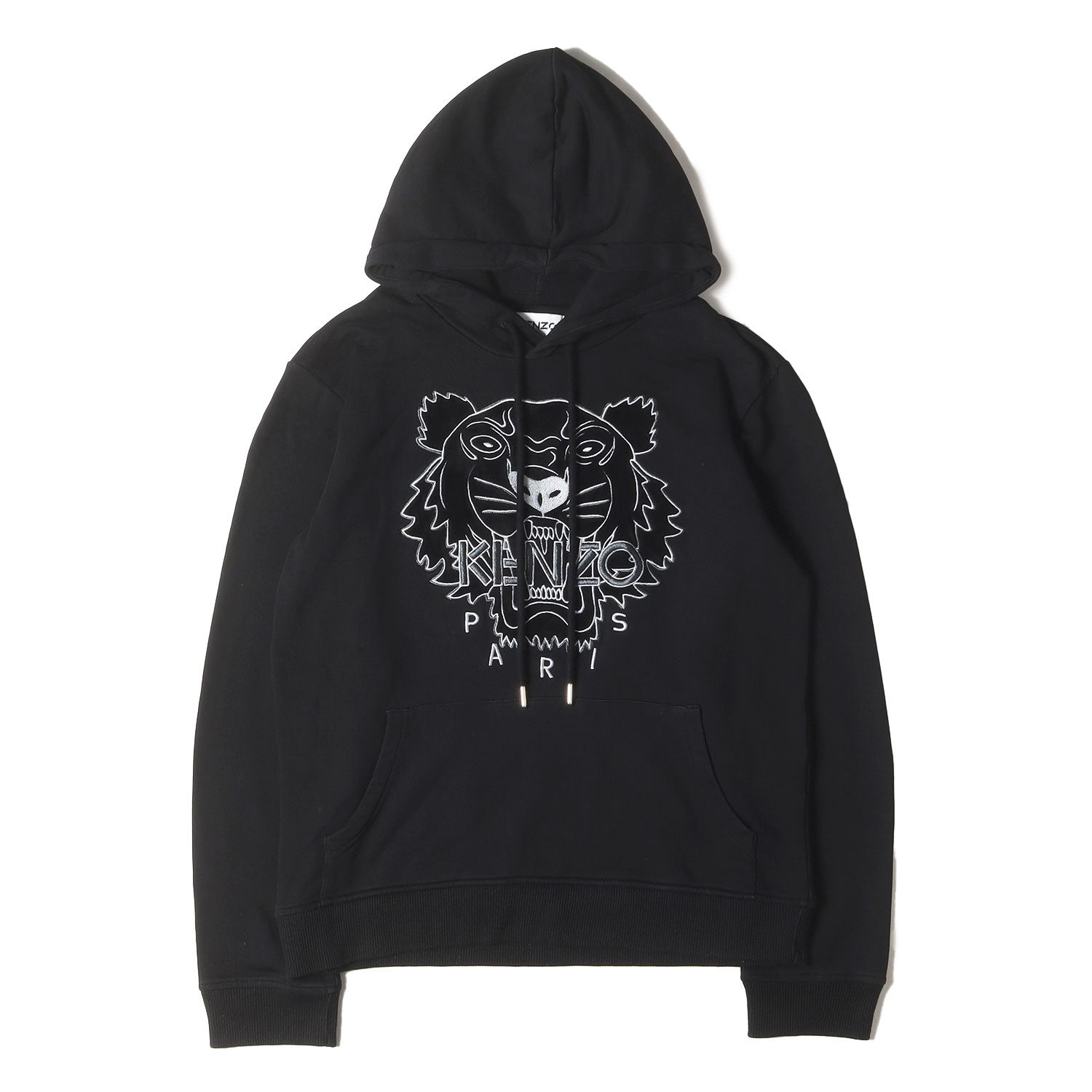 KENZO ケンゾー パーカー ブラック 黒 サイズ:M | ベルベット タイガー 