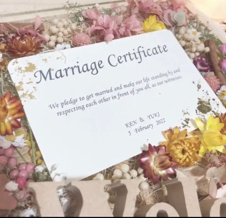 大人気 結婚証明書 ドライフラワー 参加型 結婚式 ウェディング - メルカリ