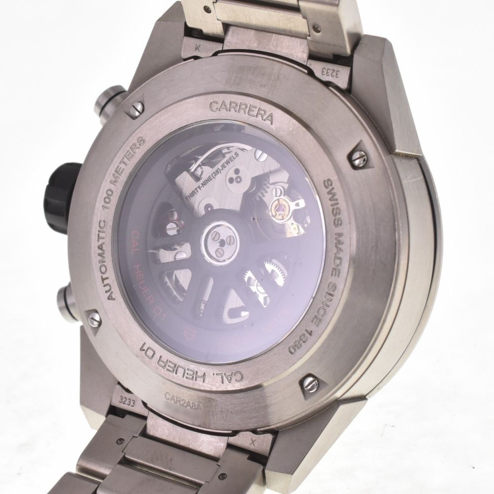 タグホイヤー TAG HEUER CAR 2 A 8 A.BF 0707 カレラ キャリバーホイヤー01 チタン デイト 自動巻き メンズ 箱 保証書付き I 142717