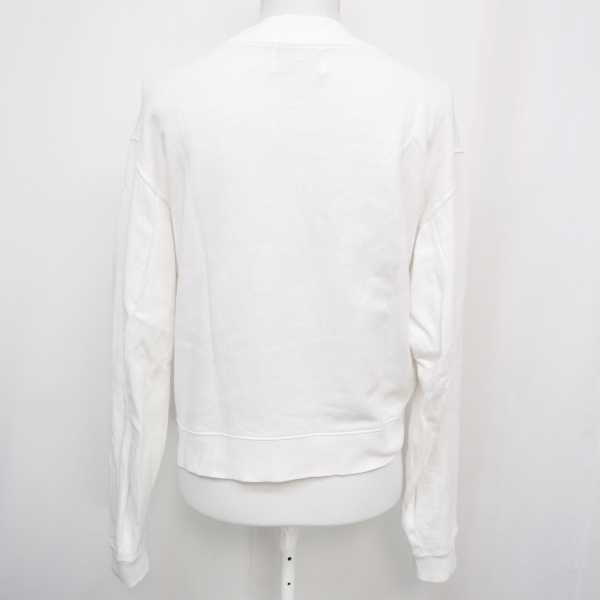 14SS Acne Studios アクネストゥディオズ BIRD Z FLEECE コットン 長袖 サイドジップ スウェット シャツ WHITE S