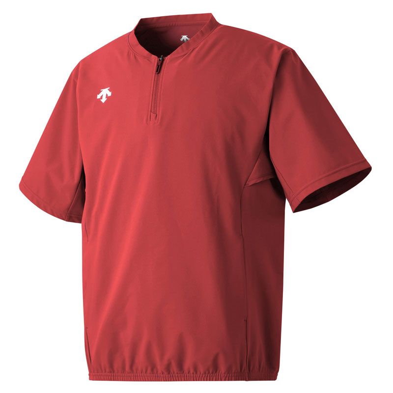 お買い得，定番 デサント DESCENTE 半袖 ストレッチジャケット 野球 ジャケット/ブルゾン (DB5SJK32M)、(RD00)レッド コート・ジャケット