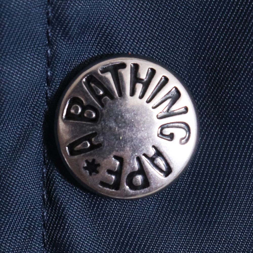 A BATHING APE アベイシングエイプ 001GDD201001X ネイビー ナイロン コーチジャケット L A BATHING APE コーチジャケット Lサイズ ネイビー 001GDD201001X