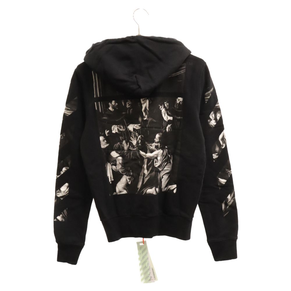 OFF-WHITE (オフホワイト) アームu0026バックプリント ジップアップスウェットプルオーバーパーカー OMBE001S20E30005 ブラック