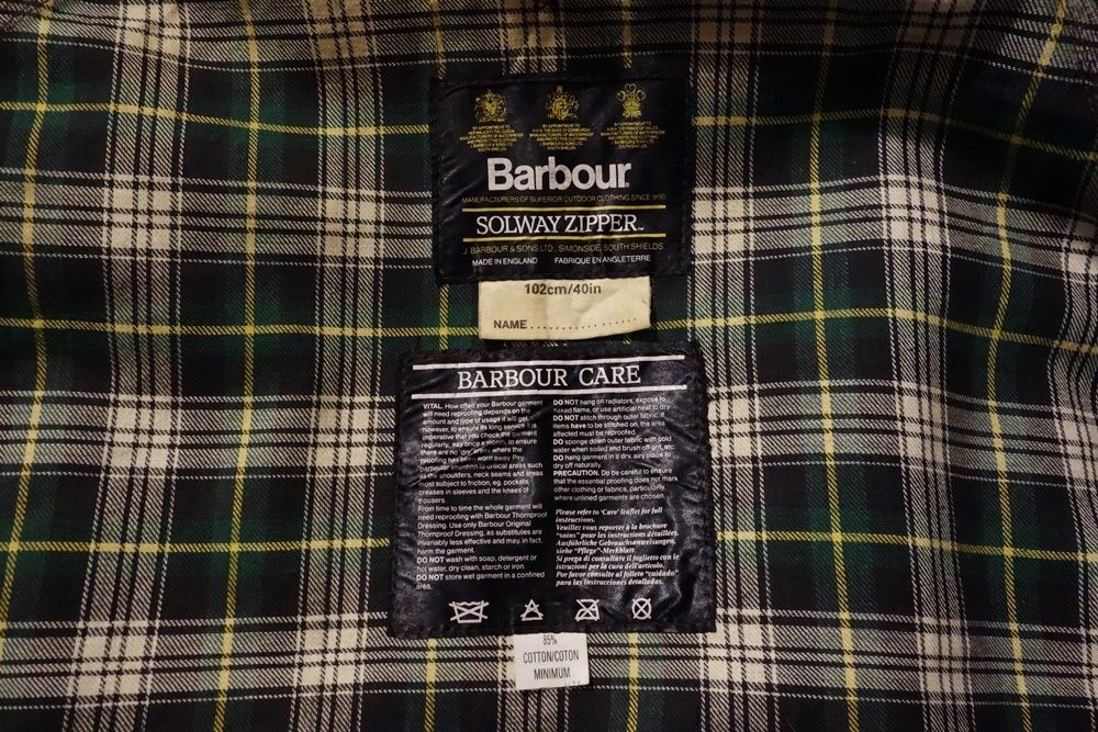 ビンテージ Barbour ソルウェイジッパー 1980年代イギリス製 C40 - メルカリ