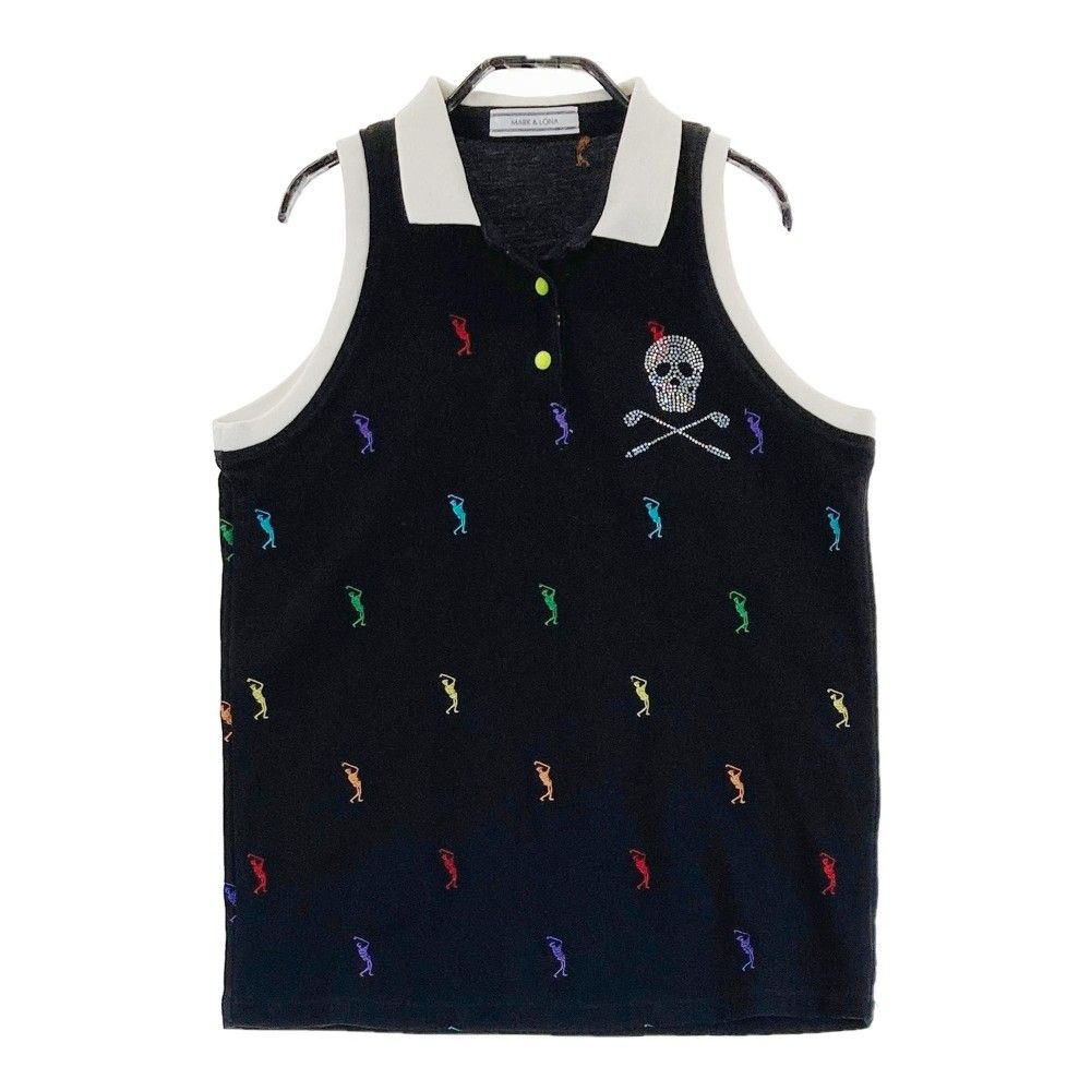 サイズ：M MARK&LONA マークアンドロナ ノースリーブポロシャツ 刺繍総