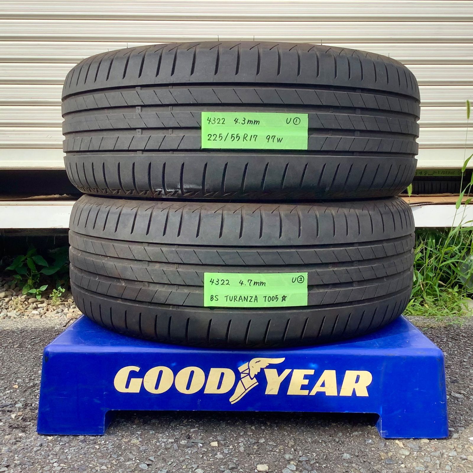 【バリ溝・国産】225/55R17 ブリヂストン トランザ　T005 2023年製 新車外し品】ブリヂストン トランザ T005 225/45R17