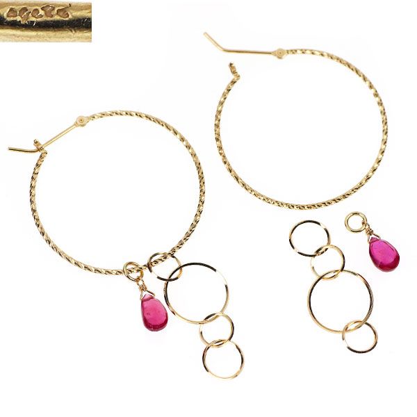 アガット agete K10 マルチストーンピアスチャーム ☆最終値下げ