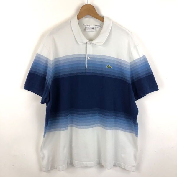 【古着】 LACOSTE ラコステ ポロシャツ 鹿の子素材 グラデーション グレー系 メンズXL以上 【中古】 n053334