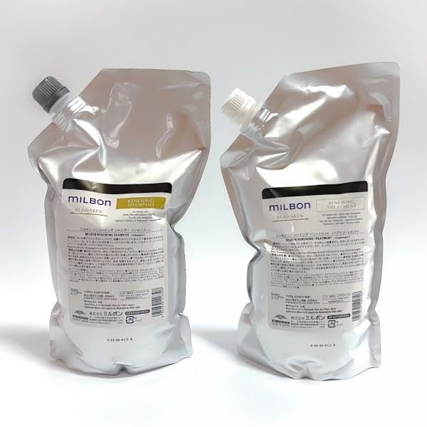 セット品 ミルボン リニューイング シャンプー - トリートメント 1000ml グローバル ミルボン リアウェイクン 詰め替え用 レフィル 2本セット milbon LSC