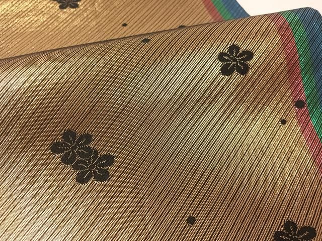 平和屋着物▽両面 両方向 全通柄袋帯 辻が花 金銀糸 正絹 逸品