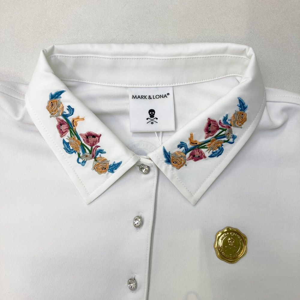 襟刺繍 ホワイト系