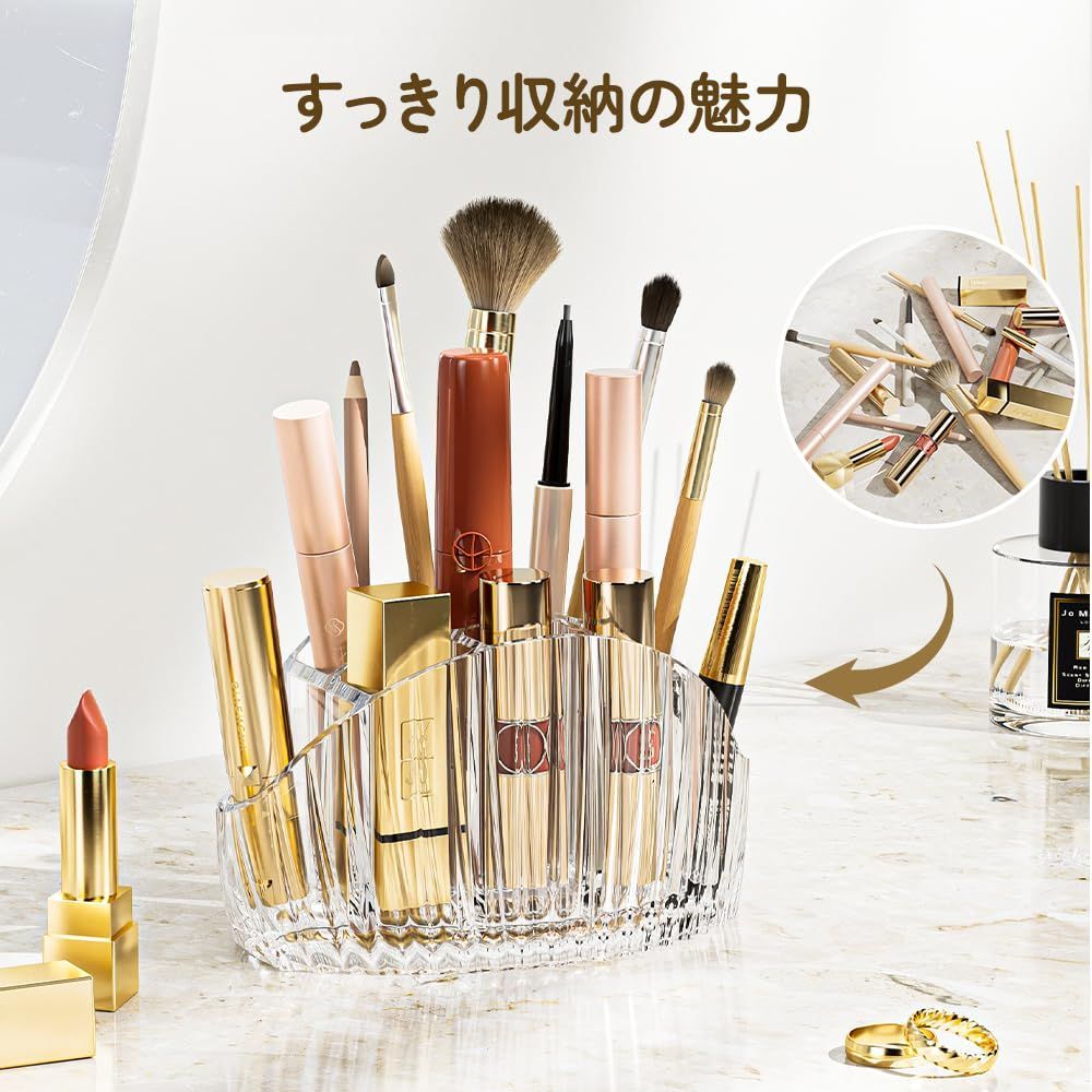 TOUCHBeauty アクリル メイクブラシスタンド 小型 メイクブラシケース 卓上 多機能 口紅収納 小物入れ おしゃれ 化粧ブラシホルダー  化粧筆 ペン立て 仕切り メイクボックス メイクブラシ収納 コスメ収納 リップスタンド 耐久性 人気ギ - メルカリ