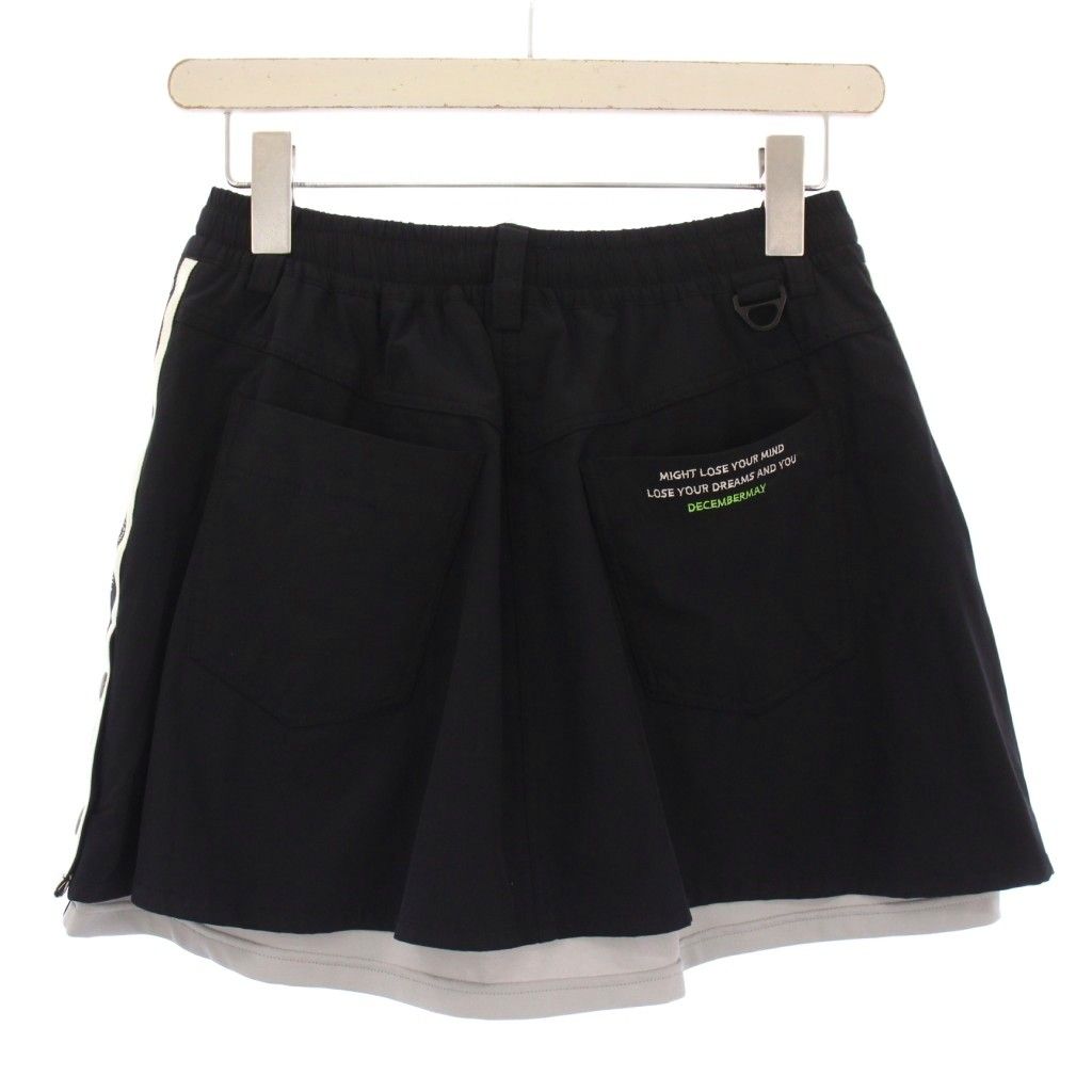 ディセンバーメイ DECEMBERMAY ゴルフウェア キュロット フ ミニ丈 イージー ウエストゴム ストレッチ ロゴ M 黒 ブラック 2-205-2531 BB